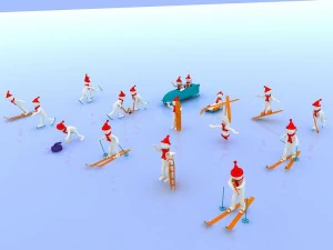 men with the winter olympics 3D Model