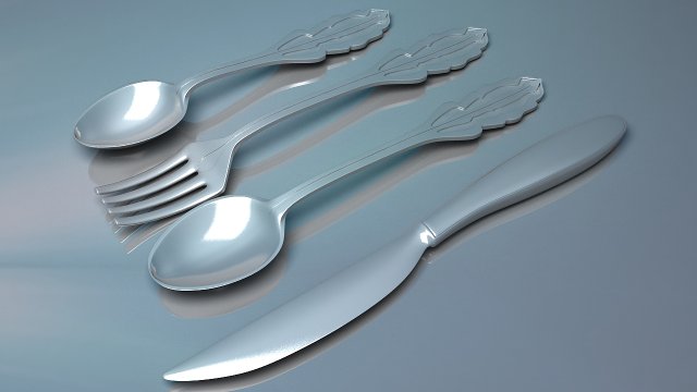 cutlery 3D Model .c4d .max .obj .3ds .fbx .stl .blend 