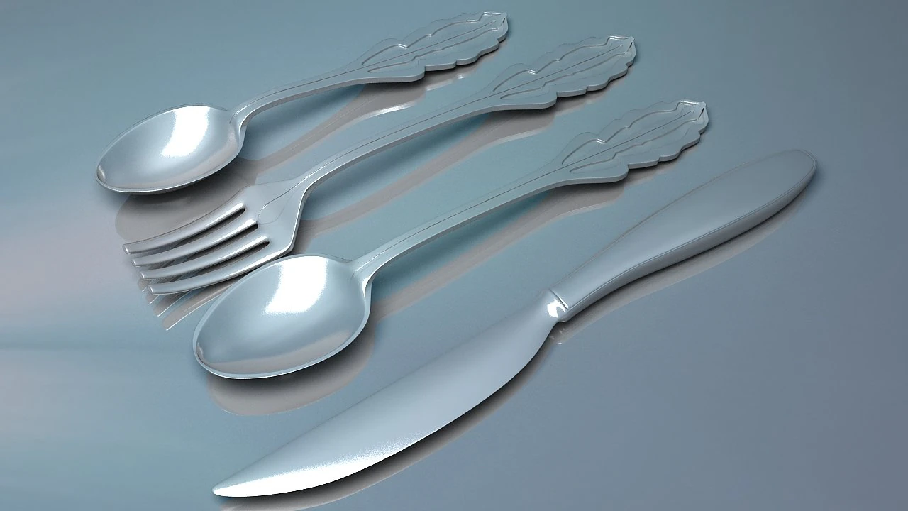 cutlery 3D Model .c4d .max .obj .3ds .fbx .stl .blend 