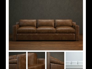 high-quality leather sofa Model 3D