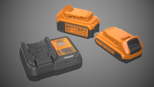 battery charging station 3D-Modell .c4d .max .obj .3ds .fbx .stl .blend 