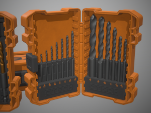 drill bit set Modèle 3D