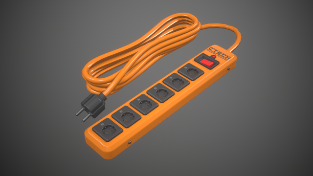 power strip 3D Модель .c4d .max .obj .3ds .fbx .stl .blend 
