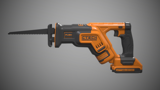 reciprocating saw 3D Model .c4d .max .obj .3ds .fbx .stl .blend 