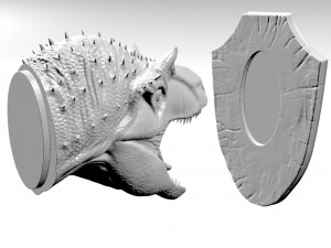 alossaur wall trophy 3D प्रिंट मॉडल