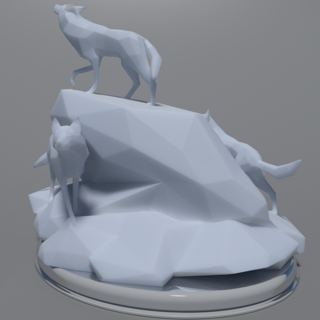 low poly wolves 3D Print Model .c4d .max .obj .3ds .fbx .lwo .lw .lws