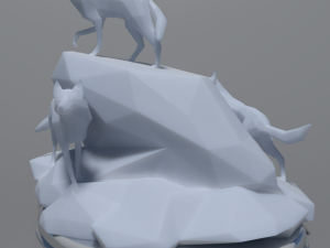 low poly wolves 3D Print Model