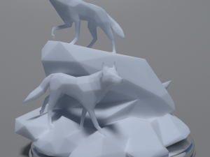 low poly wolves 3D प्रिंट मॉडल
