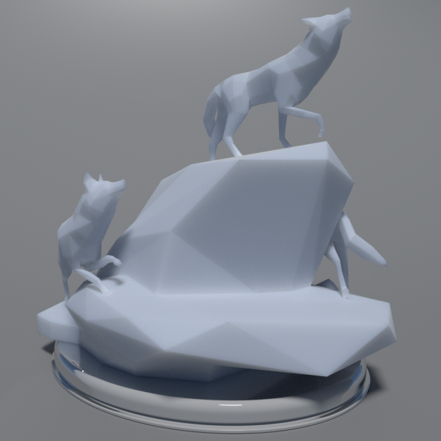Download low poly wolves 3D Model