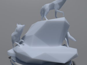 low poly wolves 3D प्रिंट मॉडल