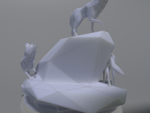 low poly wolves 3D प्रिंट मॉडल