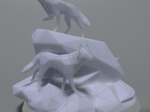low poly wolves 3D प्रिंट मॉडल