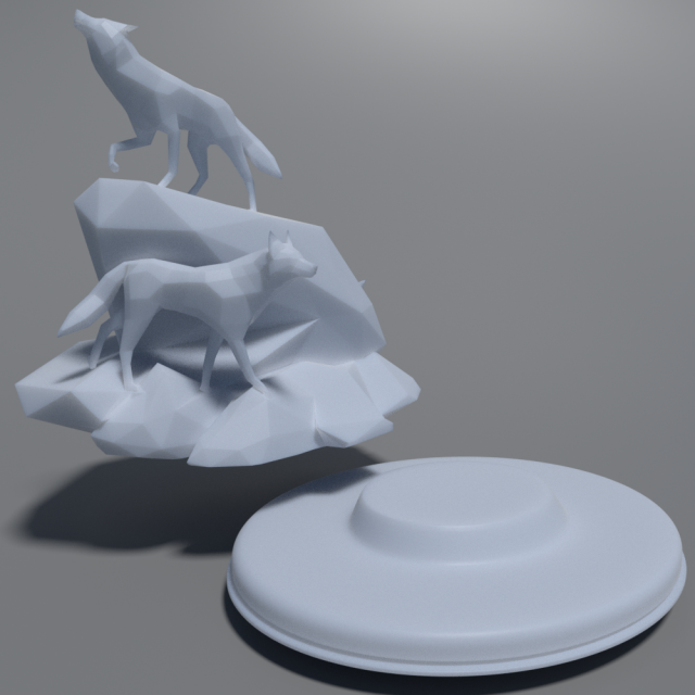 Download low poly wolves 3D Model