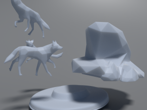 low poly wolves 3D प्रिंट मॉडल