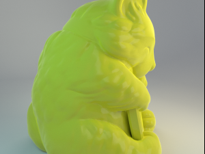 cute lucky cat Model Cetak 3D