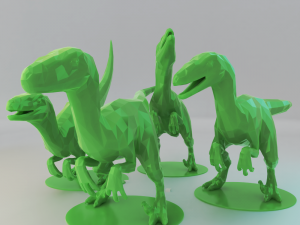 low poly raptors pack 3D Print Model