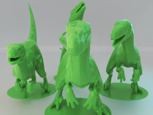 low poly raptors pack 3D Print Model