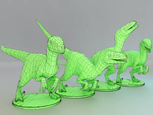low poly raptors pack 3D प्रिंट मॉडल