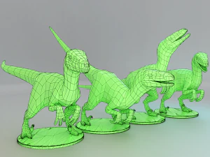 low poly raptors pack 3D Print Model