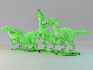 low poly raptors pack 3D Print Model