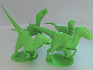 low poly raptors pack 3D Print Model