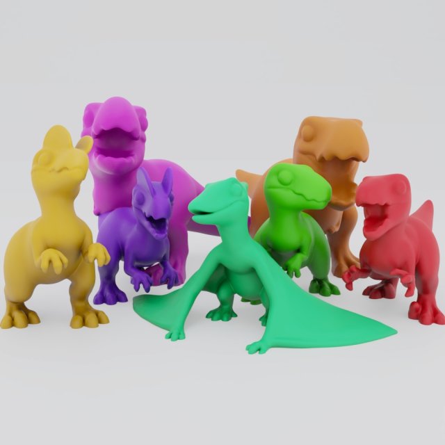 cute carnivores 3D Print Model .c4d .max .obj .3ds .fbx .stl .blend 