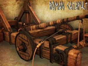 armamento catapulta romano Modello 3D