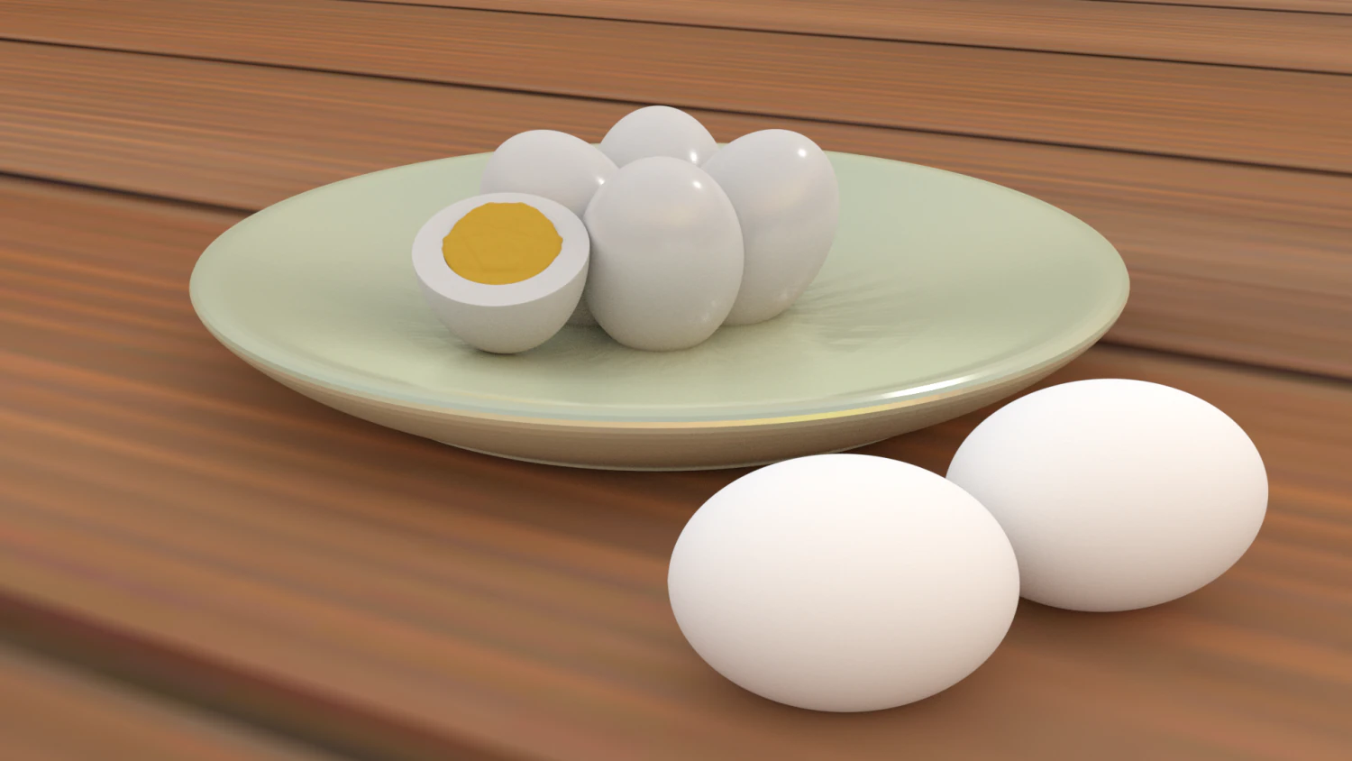 eggs on plate 3D Model .c4d .max .obj .3ds .fbx .stl .blend 