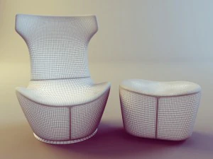 armchair grande papilio bb italia 3D Model