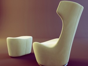 armchair grande papilio bb italia Modèle 3D