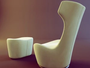armchair grande papilio bb italia 3D Model