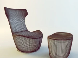 armchair grande papilio bb italia 3D Model