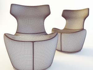 armchair grande papilio bb italia Modèle 3D