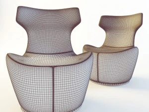 armchair grande papilio bb italia 3D Model