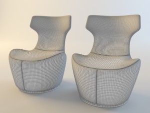armchair piccola papilio bb italia Modèle 3D