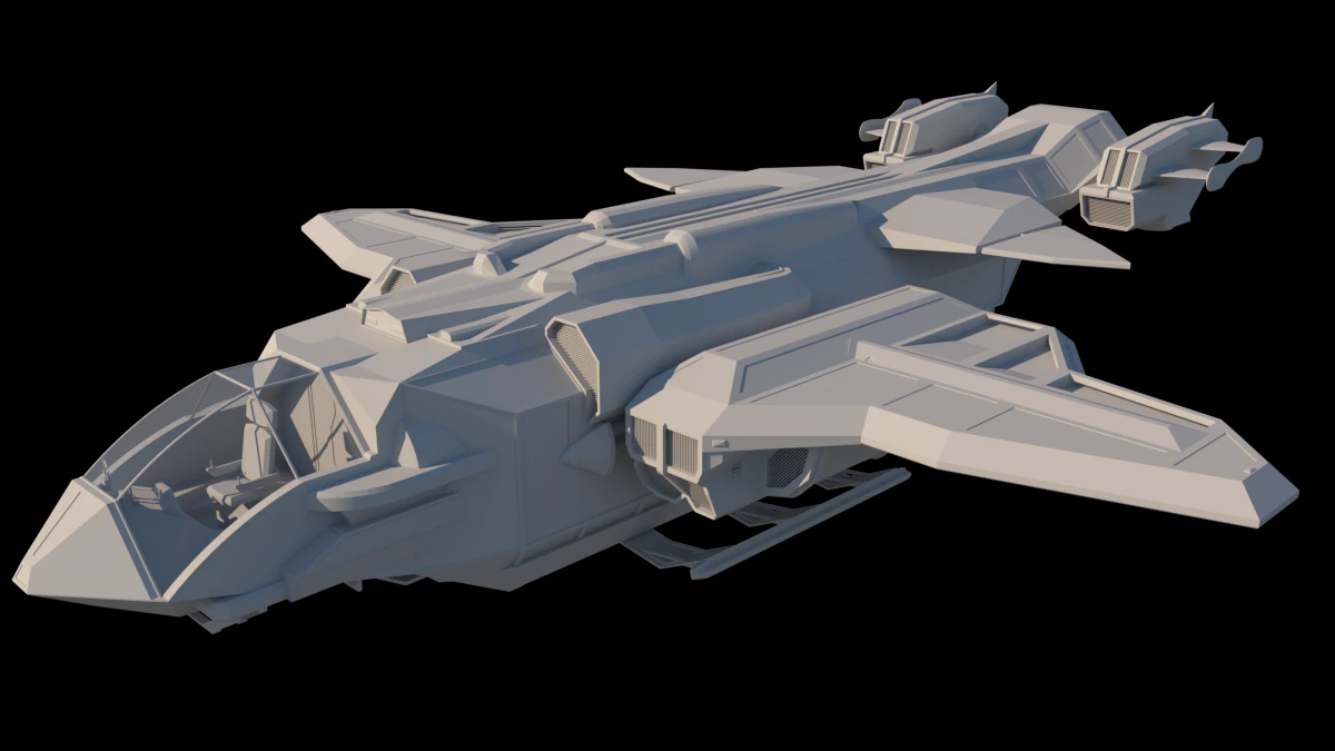 transport ship k01 3D Model .c4d .max .obj .3ds .fbx .stl .blend