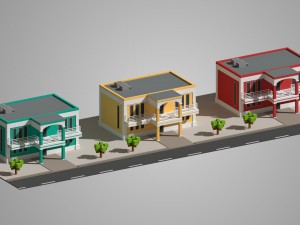 low poly building Model 3D