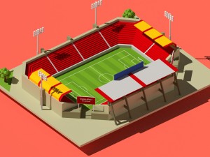 low poly stadium Model 3D
