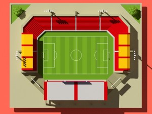 low poly stadium Model 3D