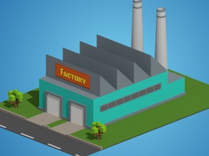 low poly factory 3D Model