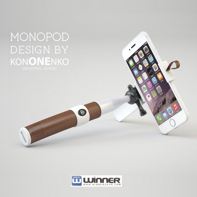 selfie stick monopod Model 3D .c4d .max .obj .3ds .fbx .stl .blend 
