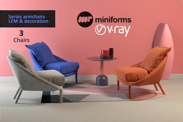 armchair lem collection and decor Modelo 3D .c4d .max .obj .3ds .fbx .stl .blend 
