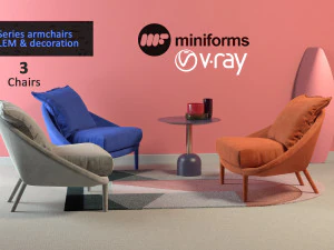 안락의자 렘 컬렉션 및 장식 3D 모델