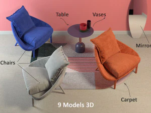armchair lem collection and decor 3D Model
