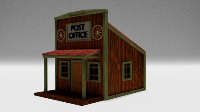 building post office 3D Model .c4d .max .obj .3ds .fbx .stl .blend 