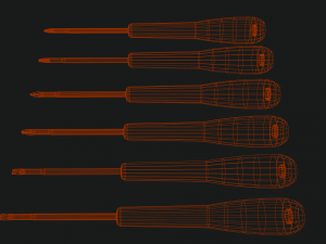 6 piece screwdriver set with bonus side cutters 3Dモデル