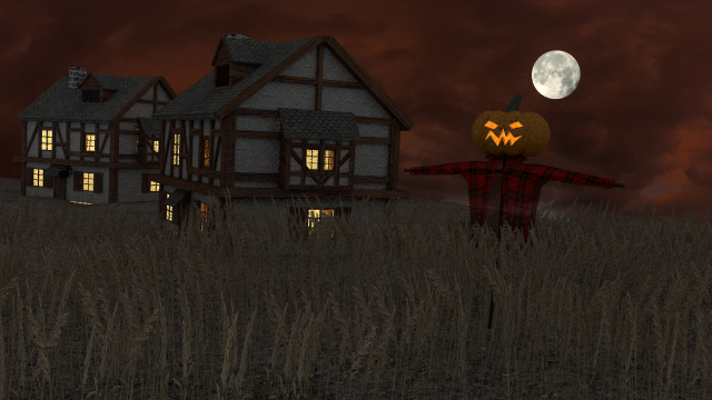 halloween scnene 3D Model .c4d .max .obj .3ds .fbx .stl .blend 