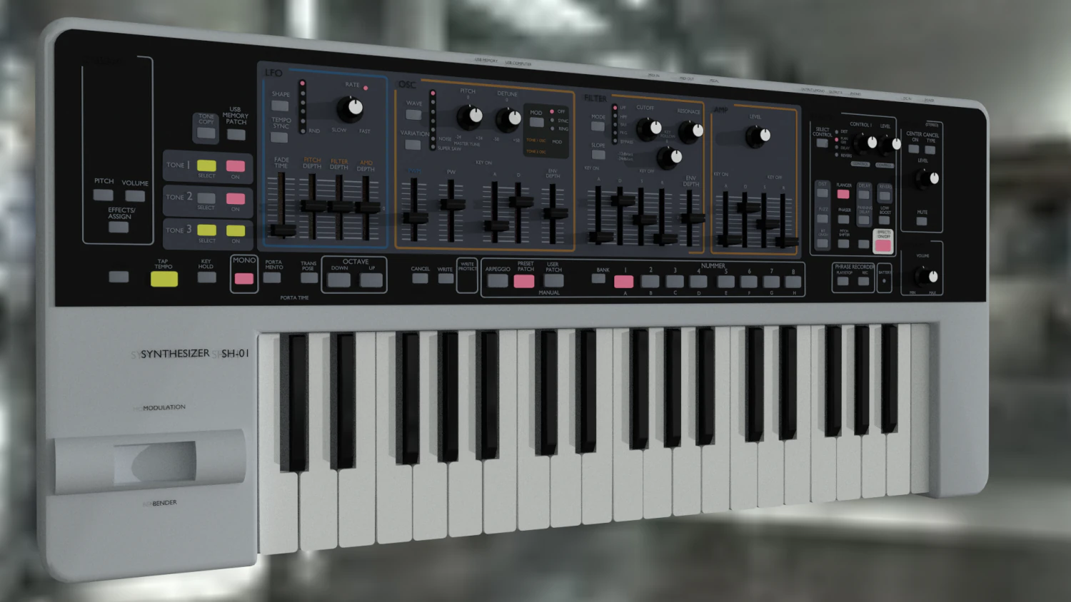 клавіатура 3D Модель .c4d .max .obj .3ds .fbx .stl .blend 