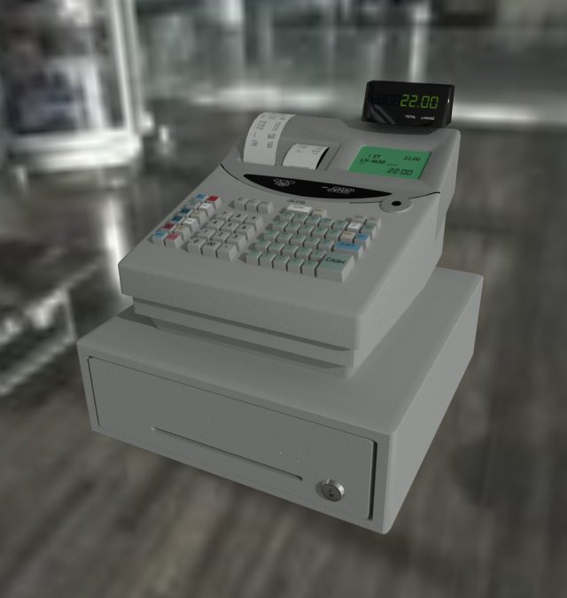 cash register 3D Model .c4d .max .obj .3ds .fbx .stl .blend 