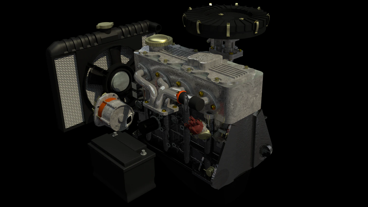 silnik Model 3D .c4d .max .obj .3ds .fbx .stl .blend 